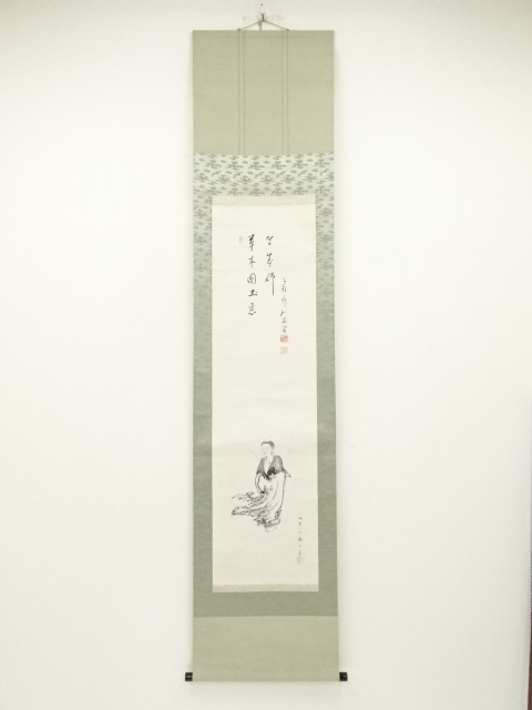 JAPANESE HANGING SCROLL / HAND PAINTED / BUDDHA / BY TANSAI ODA